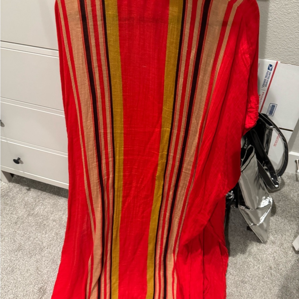 Free People Red and Olive Shirt - Picture 4 of 4